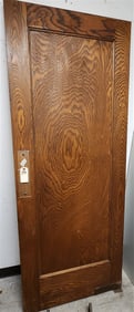 Vintage Oak Swinging Door 6'8" X 31 3/4"