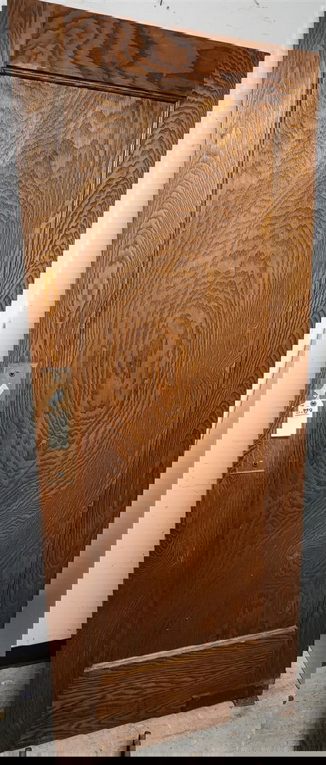 Vintage Oak Swinging Door 6'8" X 31 3/4": Vintage Oak Swinging Door 6'8" X 31 3/4"