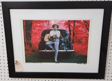 Lot 2 Bob Dylan Prints - Infared Print Of Bob Dylan Woodstock NY 1968 Sgnd Elliott Landy 12 1/2" X