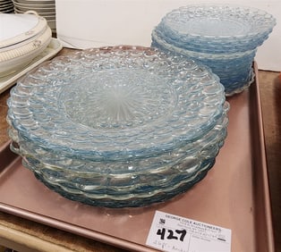 Tray 26 Pc. Anchor Hocking Bubble Blue Plates