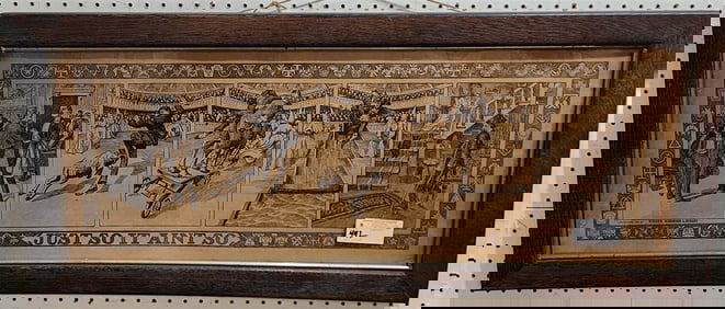 1905 Masonic Print "Just So It Aint So" 13 1/2" X 38" w/Frame 18" X 42"