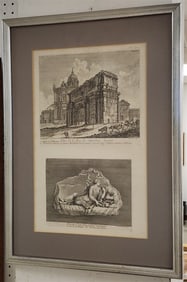 Framed 18th C Engr. "The Temple Of Saturn" 17 1/2" X 11" w/Frame 24" X 17"