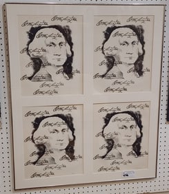 Framed Set 4 Lithos Of George Washington Sgnd Coughlin 2,3,4,5/30  12" X 15" Ea. w/Frame 36" X 30"