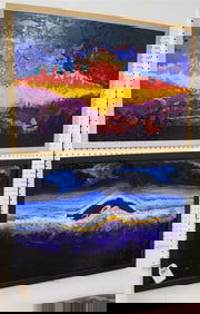 2 Acrylic on Masonite - 2' X 3' w/Frame 26 1/2" X 38 1/2" + 2' X 3' w/Frame 26" X 38"