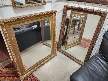 2 Gilt Framed Mirrors - 41" X 29" + 39" X 33 1/2"