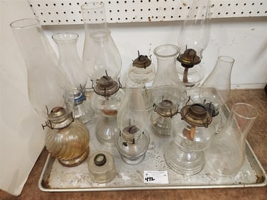 Tray 11 Glass Oil Lamps