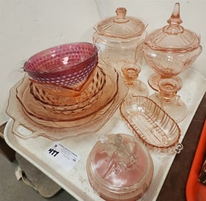 Tray Pink Depression Glass