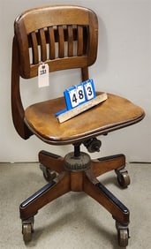 Vintage Sikes Mahog Office Chair 34" H X 17" W X 15" D