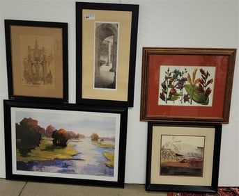 Lot 11 Pc. Artwork - Framed Prints, Vintage Posters, Etc.
