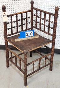 Victorian Stick & Ball Bamboo Corner Chair 32" H X 15" W X 21 1/2" D