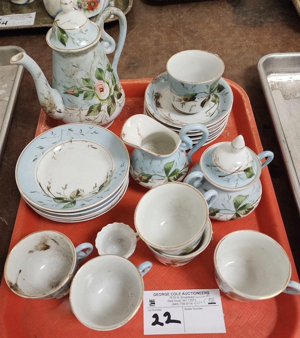 19th C Porcelain 20 Pc.Tea Set (1 of 1)