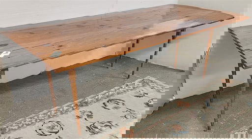 Shaker Style Knotty Pine Drop Leaf Table 29 1/2" H X 7' L X 40" W - Open