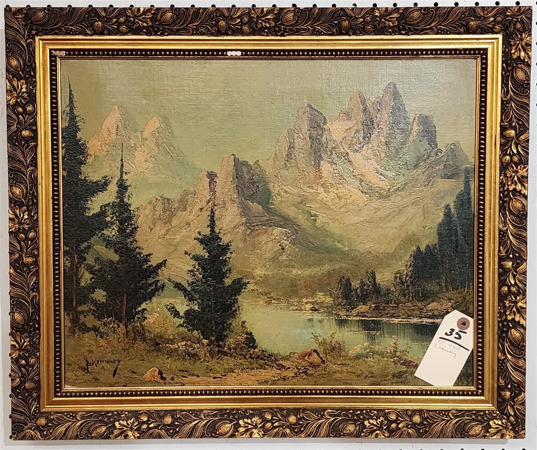 Framed O/C Landscape Sgnd P. Kennary 20" X 16" w/Frame 20" X 24 1/2" (1 of 2)