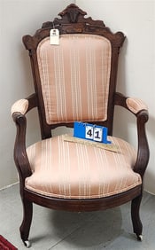 Victorian Walnut Armchair 43" H X 25" W X 21 1/2" D