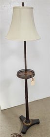 Walnut & Brass Floor Lamp 58" H