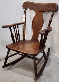 Oak Rocker 34" H X 25" W X 17 1/2" D
