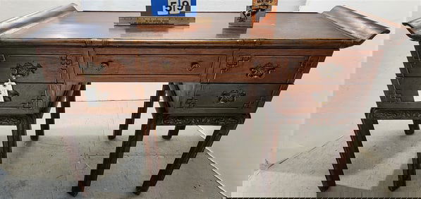 Walnut 5 Drawer Desk 31" H X 53" W X 20" D