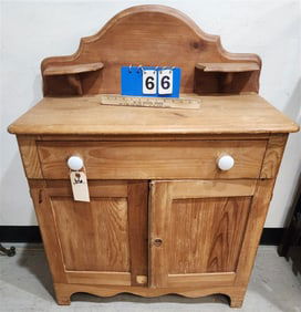 19th C Pine Wash Stand 39" H X 30" W X 15 1/2" D