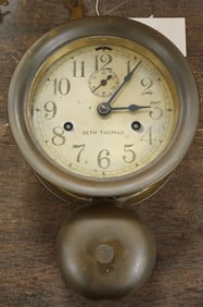 Seth Thomas Brass Ship's Clock - Working 10 1/4" X 7" W X 3 1/2" D