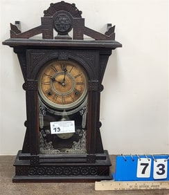 19th C Gilbert Mantle Clock (Helios) 21 1/2" H X 12 3/4" W X 4" D