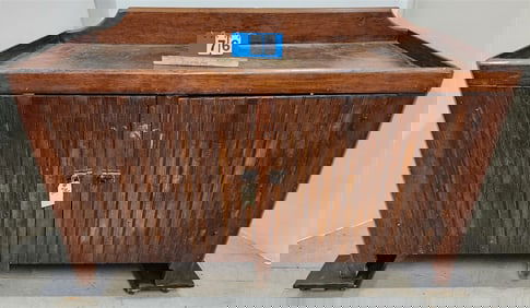 Primitive Wainscot 2 Door Dry Sink 33" H X 57" W X 25 1/2" D