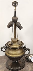 19th C Bradley & Hubbard Oil Lamp 2' H