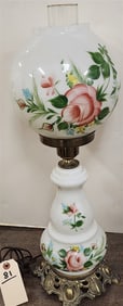 Milk Glass Lamp 23"
