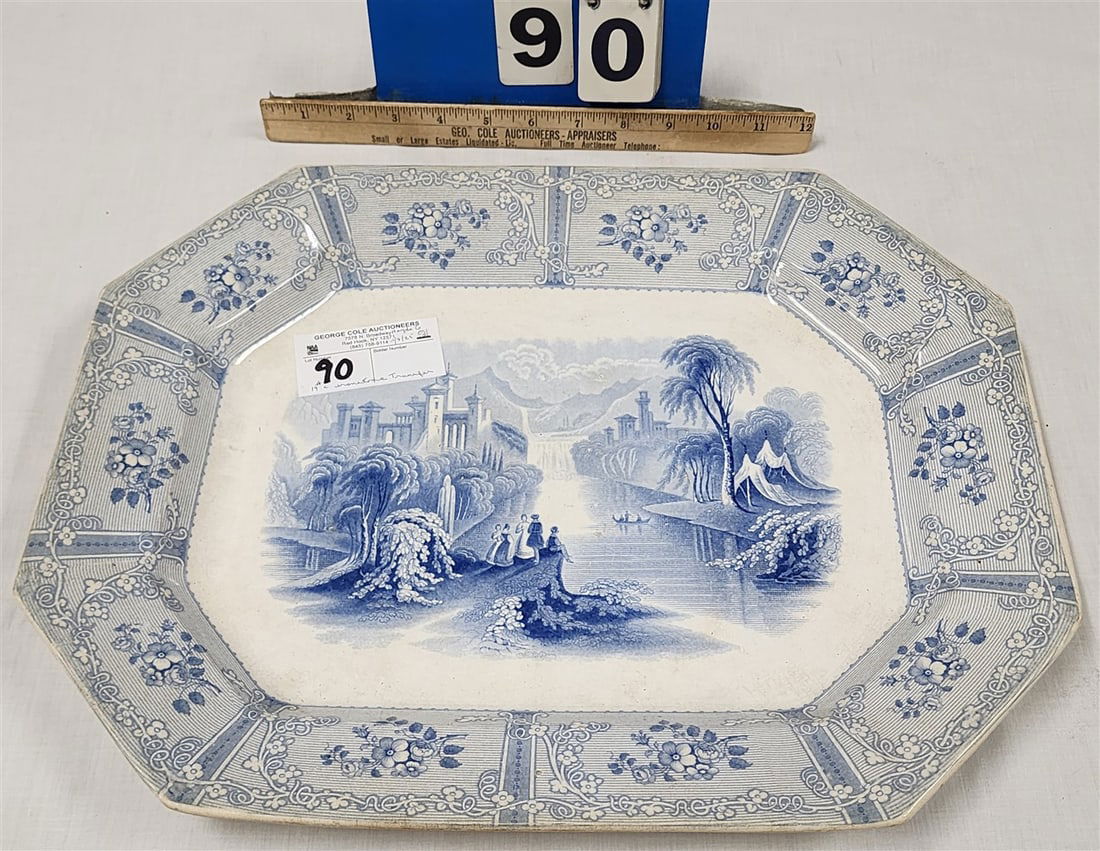 Victorian Ironstone Transferware Platter By J. Keath "Ontario Lake Country" 17" X 13 1/2" (1 of 6)