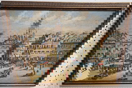 Framed O/B Street Scene Sgnd H. Ploch 14" X 20"