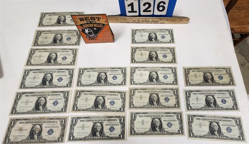 Lot 17 Silver Certificates Incl. 1935C, F + E