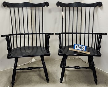 Pr. Colonial Reproductions Windsor Chairs Made By Fredrick Duckloe & Bros. Portand PA