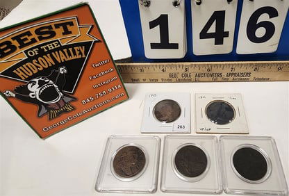 Lot 5 Large Cent U.S. Coins - 3- 1798, 1801, 1803,