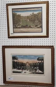 Lot 2- 18th C Hand Carved Engravings - 12" X 18" w/Frame 21" X 27 1/2" + 12" X 15" w/Frame 18" X 22"