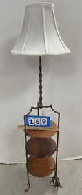 Brass 3 Tier Plate Stand Floor Lamp 55" H
