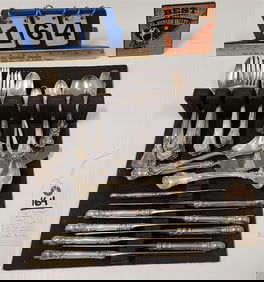 55 Pc. Gorham Chantilly Pattern Sterling Flatware Set 52.93 ozT. (Weight Does Not Include Knives &