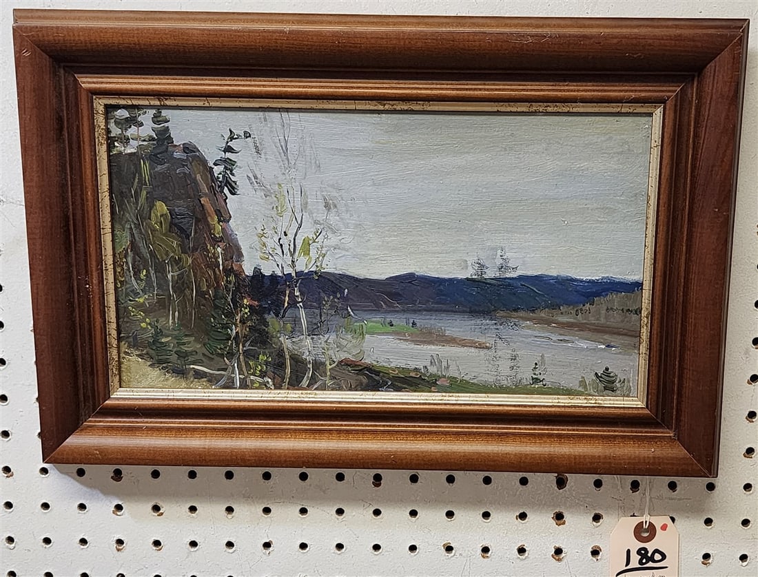 O/B Landscape Sgnd On Back 7 3/4" X 14" w/Frame 12" X 18": O/B Landscape Sgnd On Back 7 3/4" X 14" w/Frame 12" X 18"