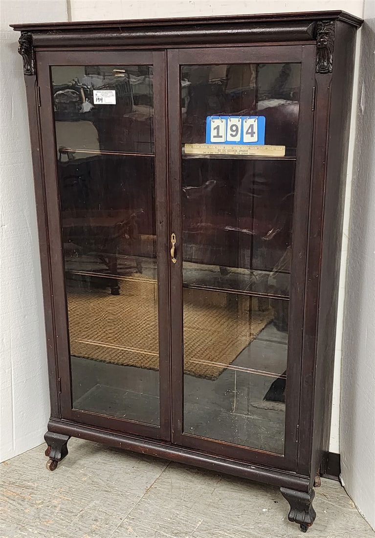 Mahog 2 Door Bookcase 5' H X 39" W X 13" D (1 of 2)