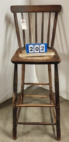 19th C Windsor Counter Chair Sgnd J.C Hubbard Boston