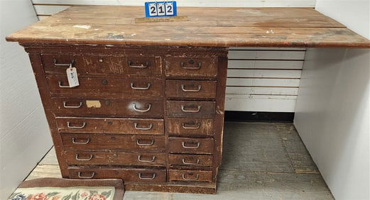 14 Drawer Cabinet 38 1/2" H X 66 1/2"W X 33" D