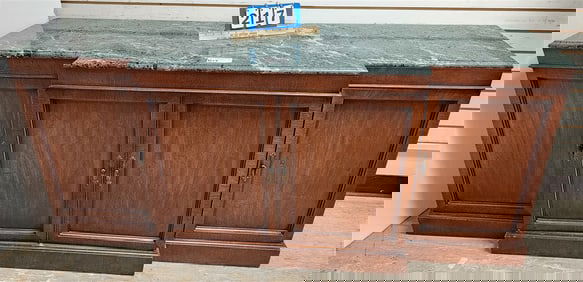 Cherry 4 Door Cabinet w/Marble Top 30" H X 66 1/2" W X 18" D