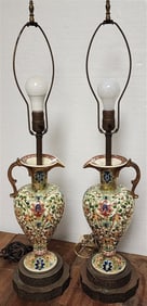 Pr. Porcelian Ewer Lamps 32" H