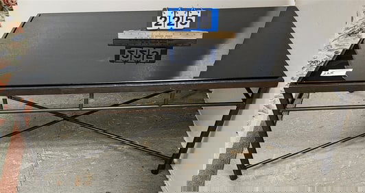 Wrought Base Glass Top Coffee Table 16 1/2" H X 42" W X 24" D