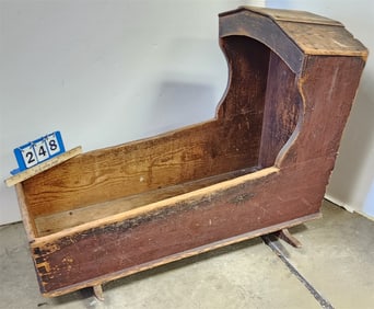 19th C Primitive Cradle Made in PA 30" H X 40" L X 19 1/2" W