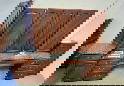 Kraft - Maid 7 Pc. Cherry Unit - 7 Drawer Granite Top Cabinet 30 1/2" H X 68" W X 25 1/2" D, 1