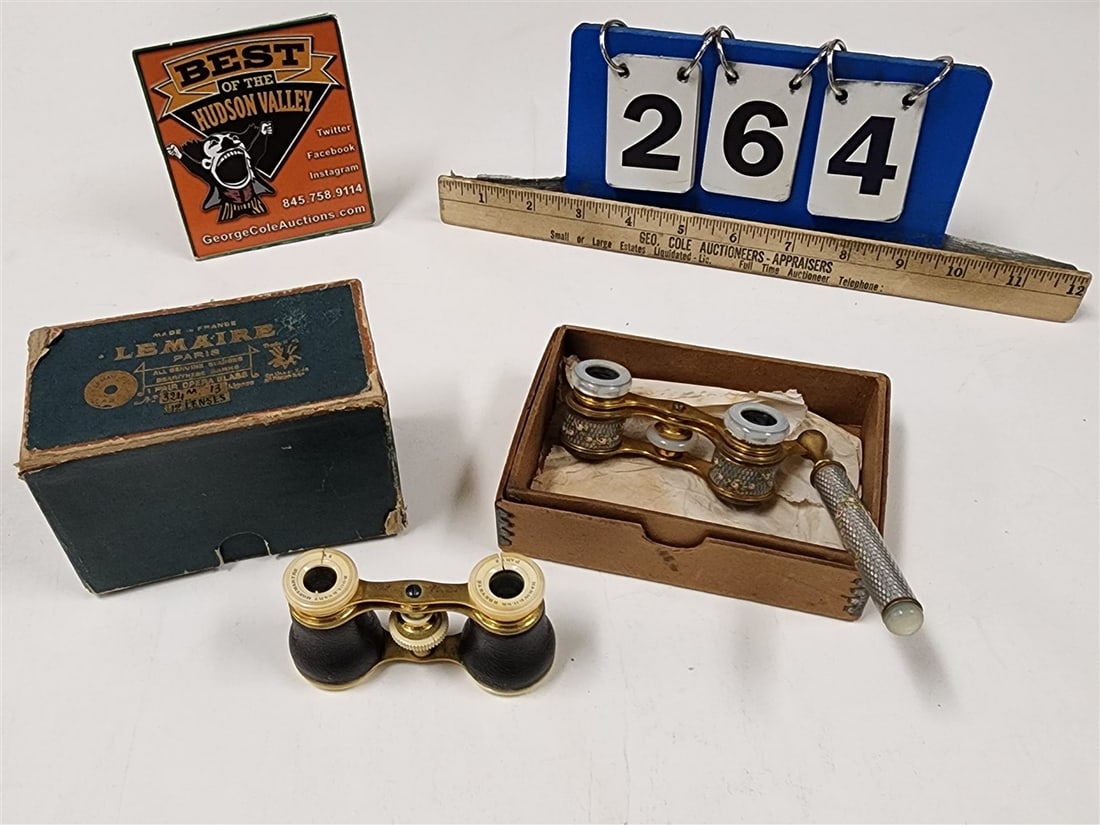 Tray 2 19th C French Opera Glasses - 1 w/Enameling & MOP: Tray 2 19th C French Opera Glasses - 1 w/Enameling & MOP