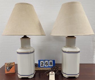 Pr. Porcelain Lamps 26" H