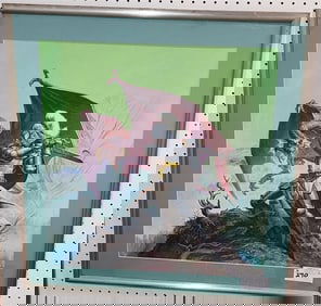 Framed Arylic Dragon Slayer Sgnd Norem (Earl) 23" X 22" w/Frame 29" X 28"