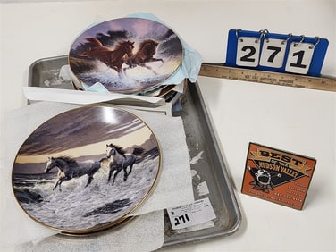 Tray Horse Collector Plates - 10 Bradford Exchange By Persis Clayton Weirs w/Certs, 8 Hamilton Coll.
