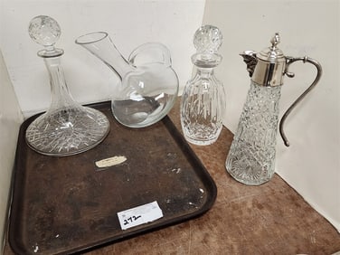 Tray 4 Crystal & Cut Decanters