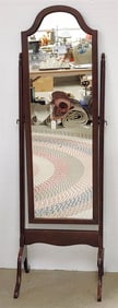 Mahog Cheval Mirror 62 1/2" H X 19" W
